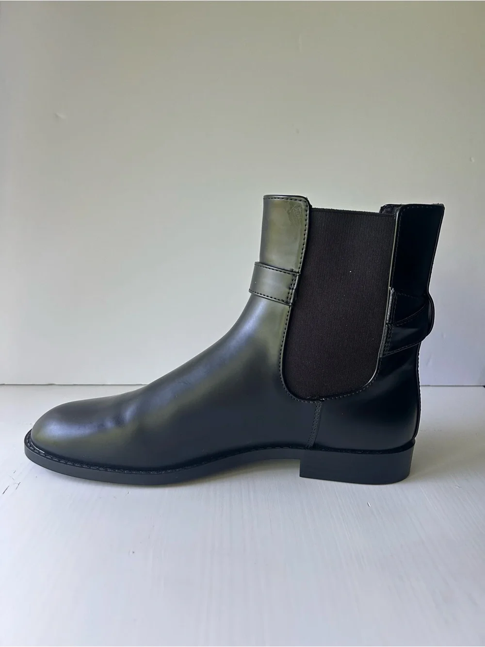 Mango MGO Piero Black Women's Chelsea Boots with Elastic and Gold Side Buckle